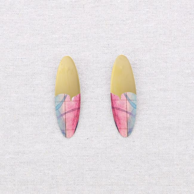 PENDIENTES ACERO OVALADO MEDIO DIBUJO