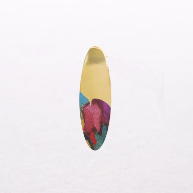 MEDIUM OVAL STEEL EARRINGS DRAWING