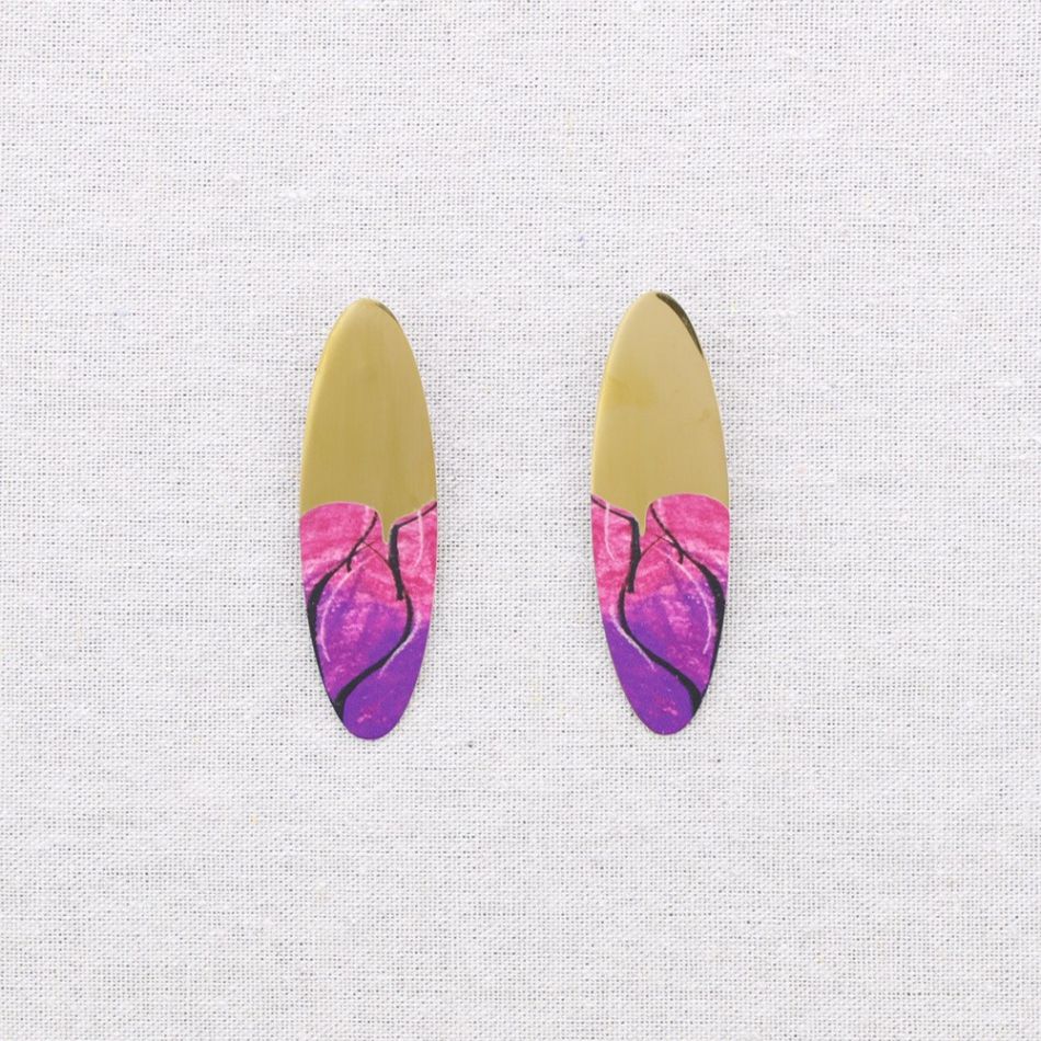 PENDIENTES ACERO OVALADO MEDIO DIBUJO