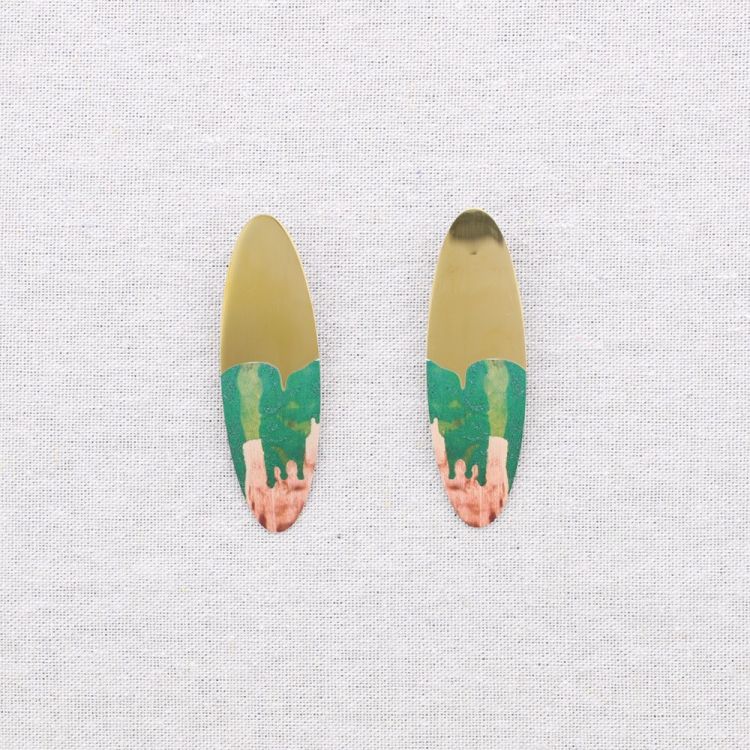 PENDIENTES ACERO OVALADO MEDIO DIBUJO 2