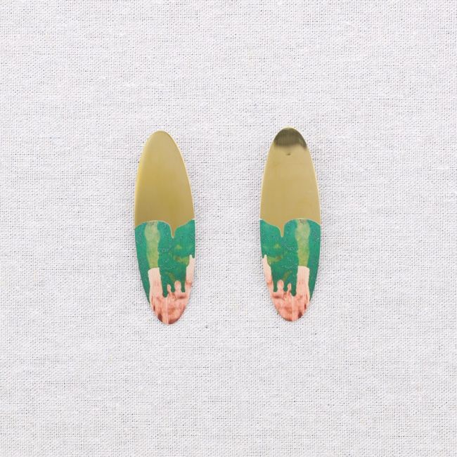 PENDIENTES ACERO OVALADO MEDIO DIBUJO