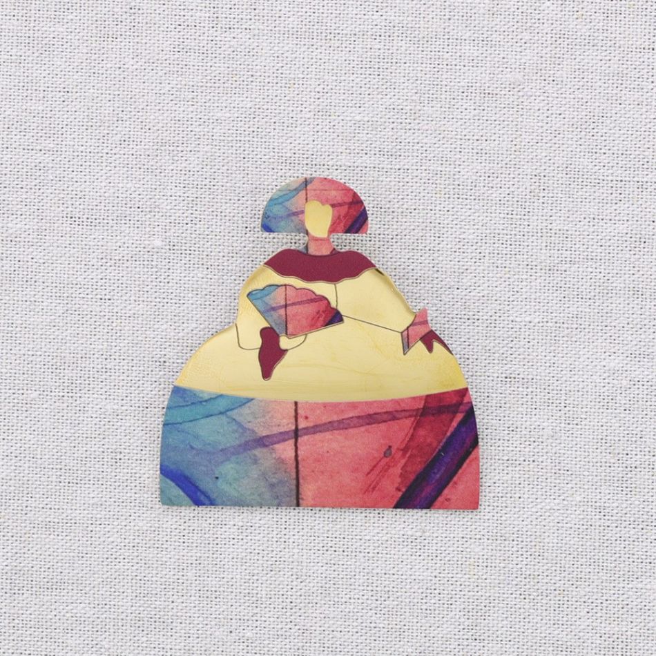 MENINA STEEL BROOCH DRAWING