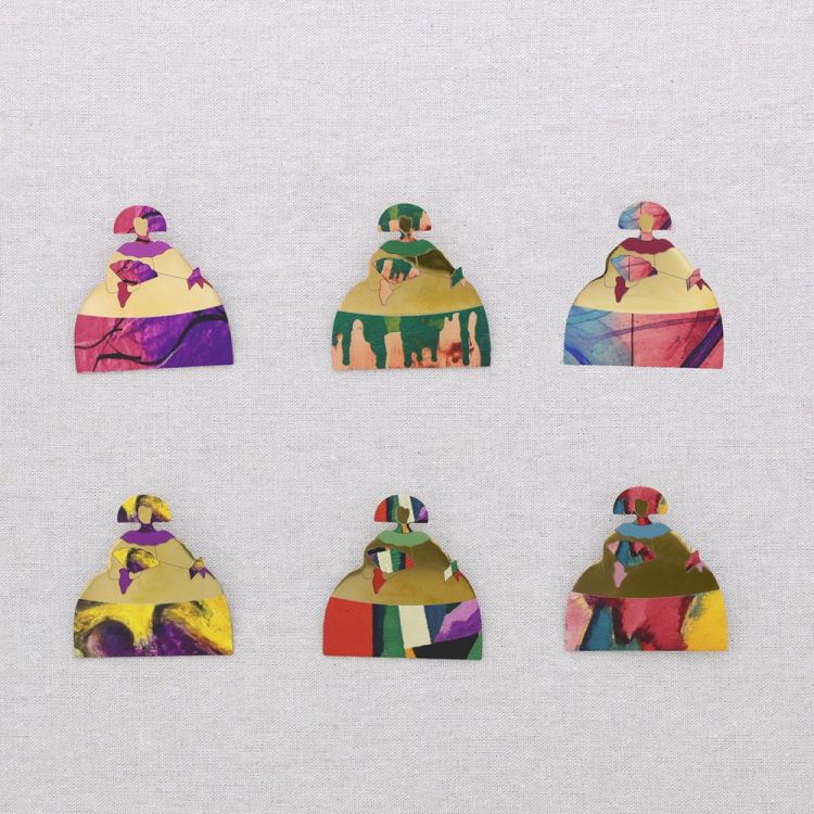MENINA STEEL BROOCH DRAWING 2