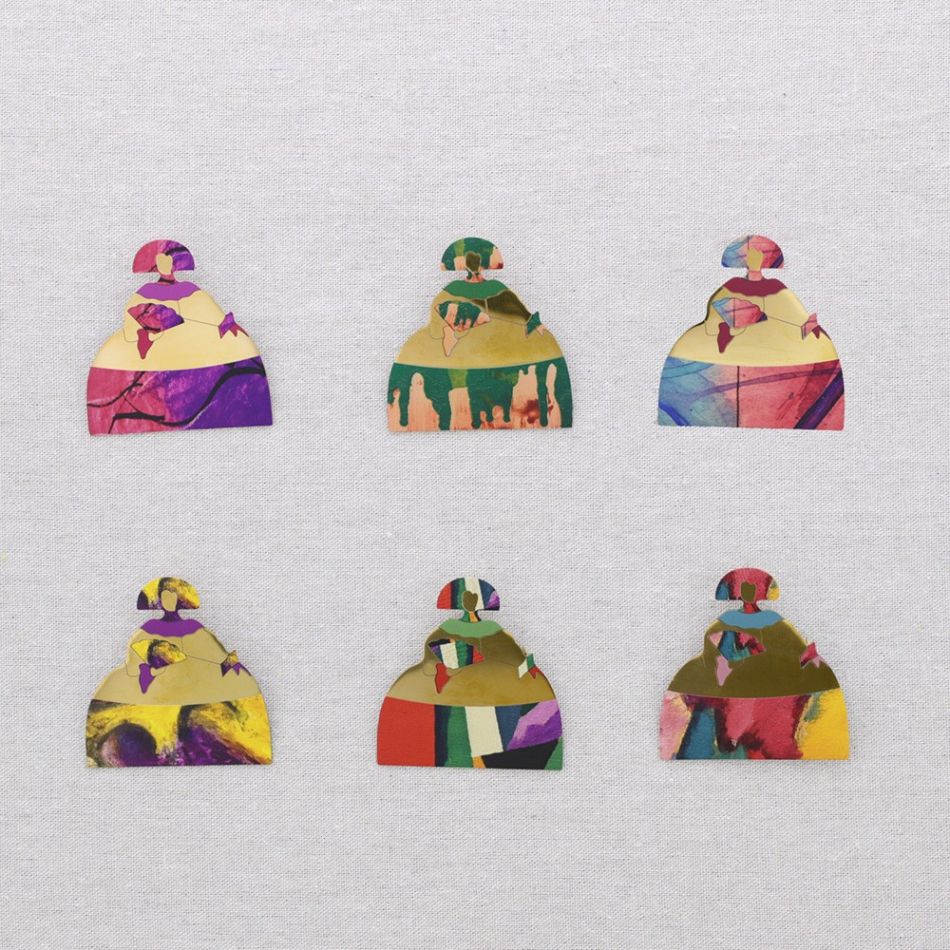BROCHE ACERO MENINA DIBUJO