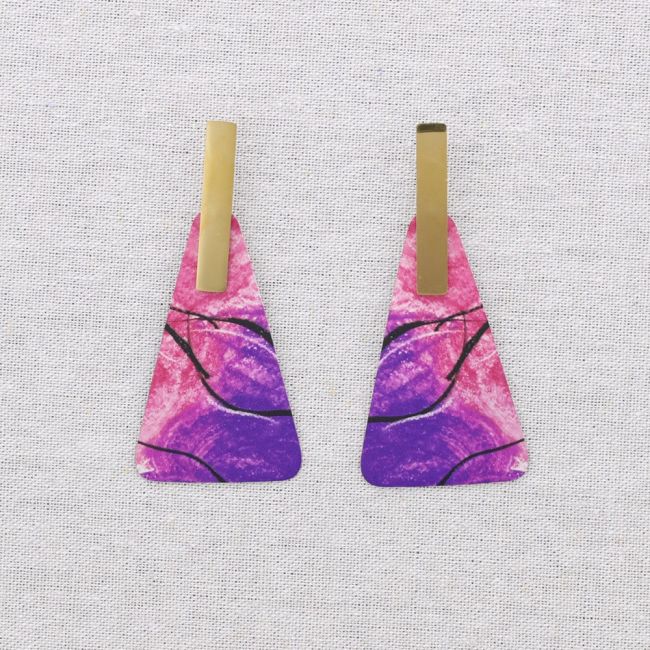 PENDIENTES ACERO COLGANTE TRIANGULAR DIBUJO