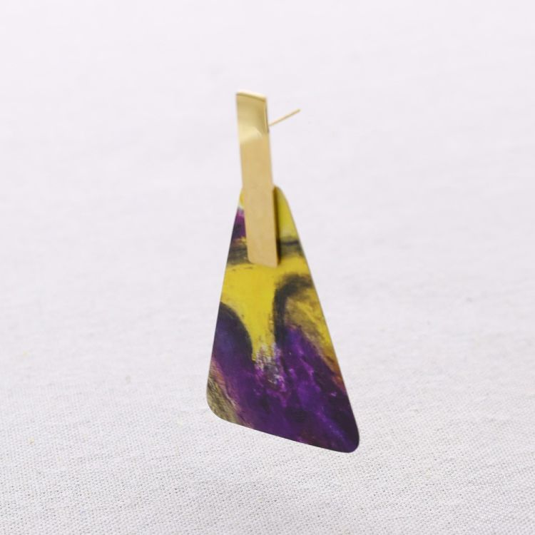 PENDIENTES ACERO COLGANTE TRIANGULAR DIBUJO