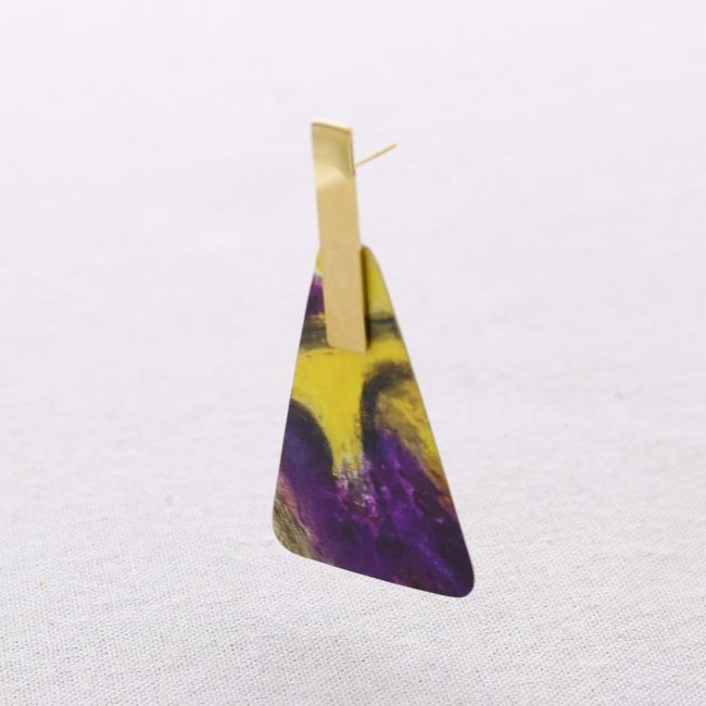 PENDIENTES ACERO COLGANTE TRIANGULAR DIBUJO