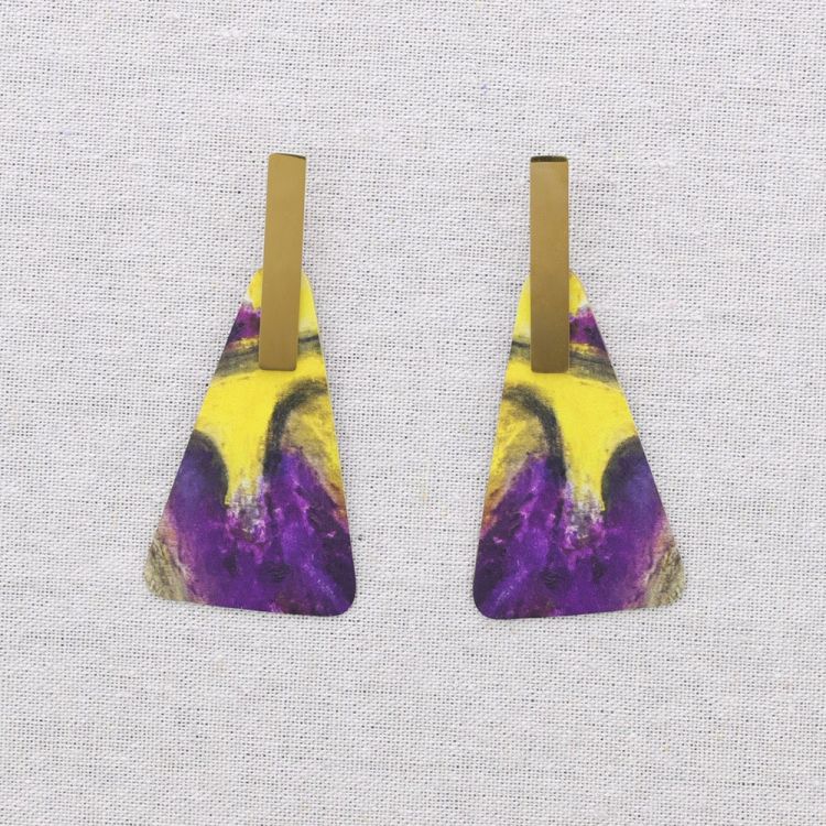 PENDIENTES ACERO COLGANTE TRIANGULAR DIBUJO 2