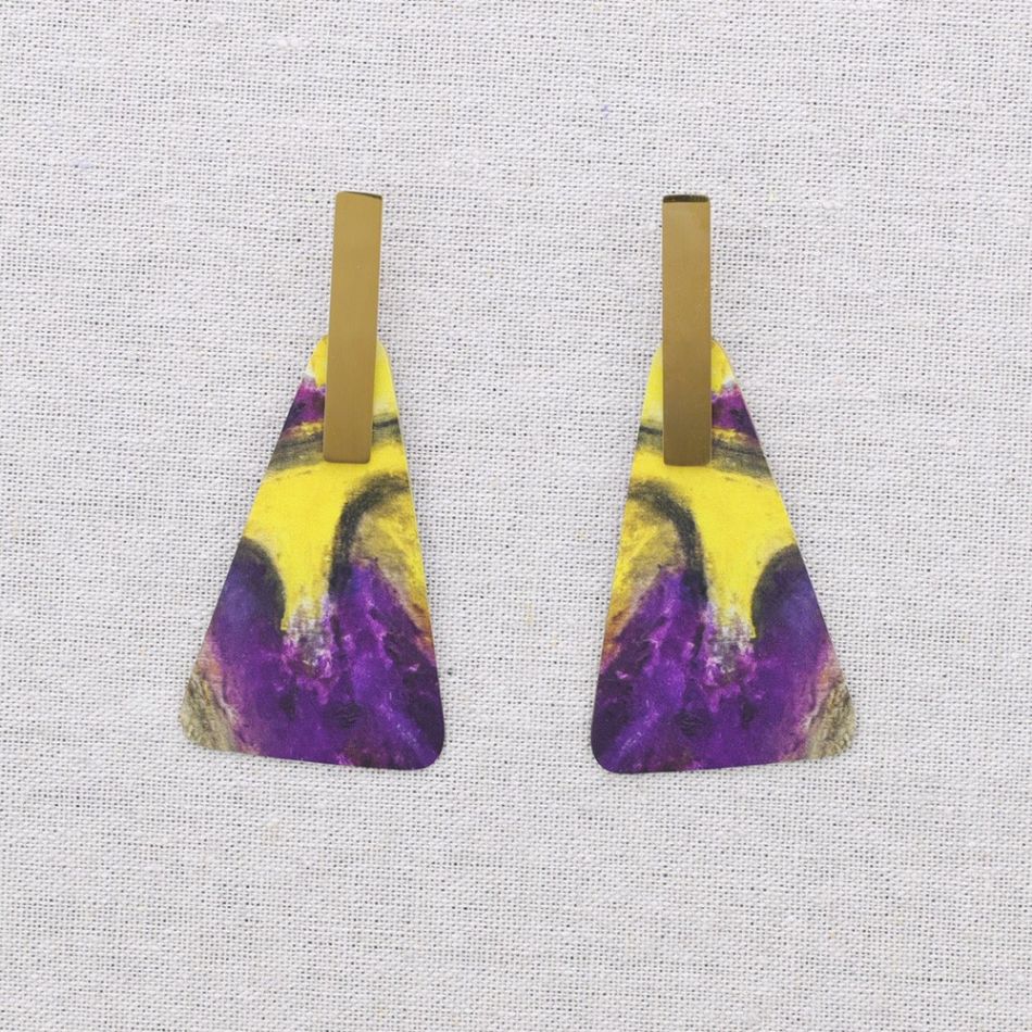 PENDIENTES ACERO COLGANTE TRIANGULAR DIBUJO