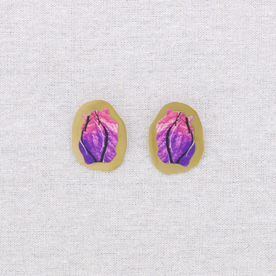 STEEL STUD EARRINGS DRAWING