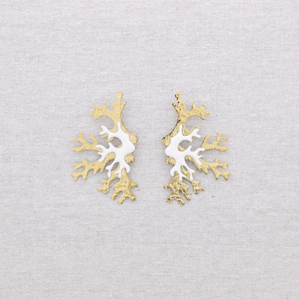 PENDIENTES ACERO CORAL ESMALTE