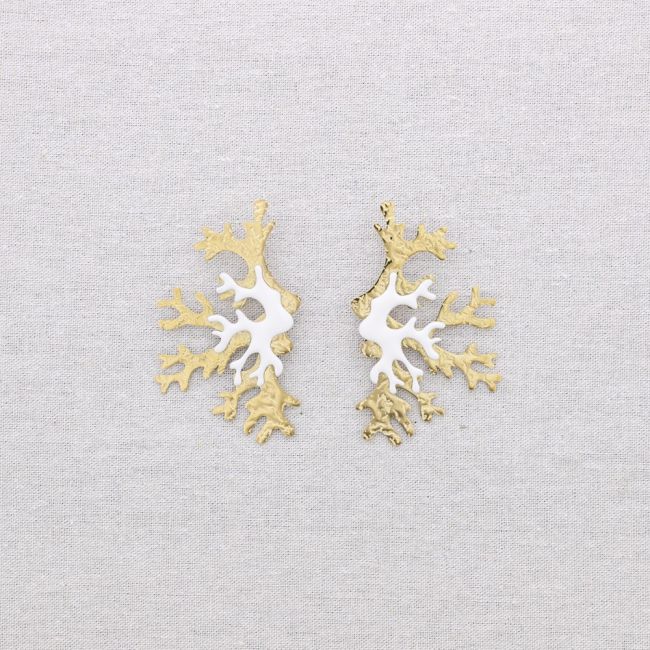 PENDIENTES ACERO CORAL ESMALTE