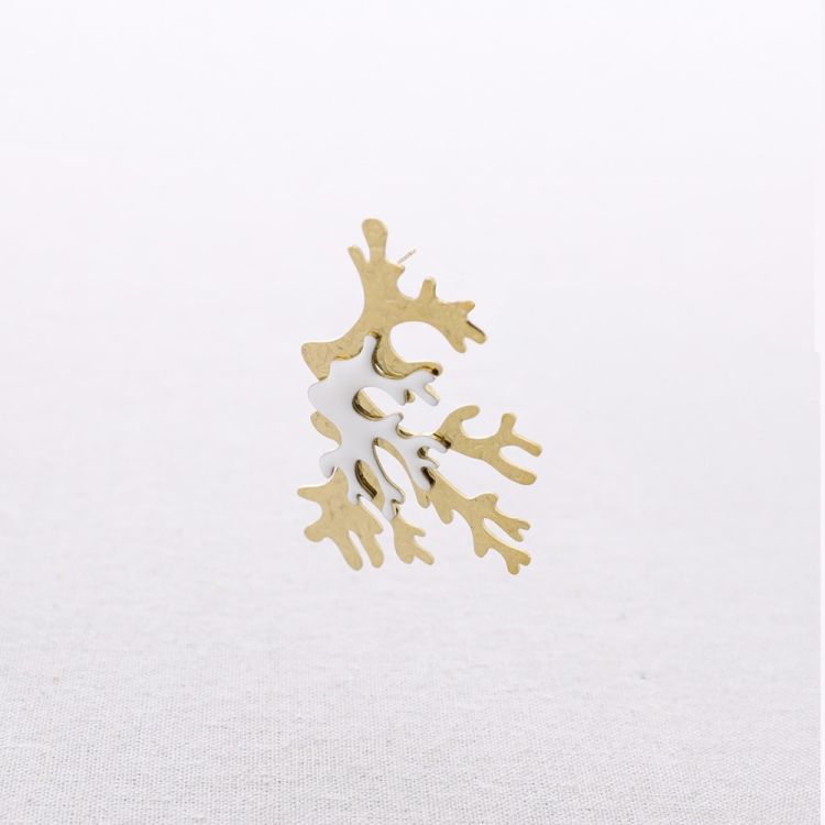 PENDIENTES ACERO CORAL ESMALTE
