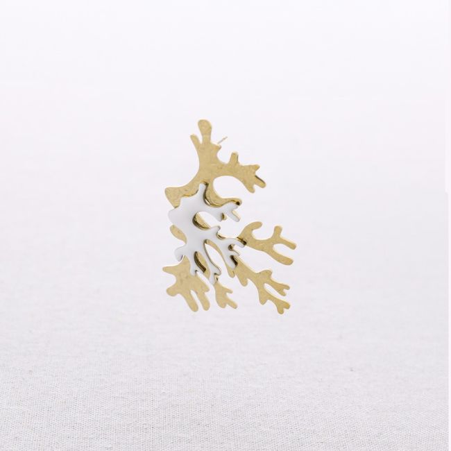 PENDIENTES ACERO CORAL ESMALTE