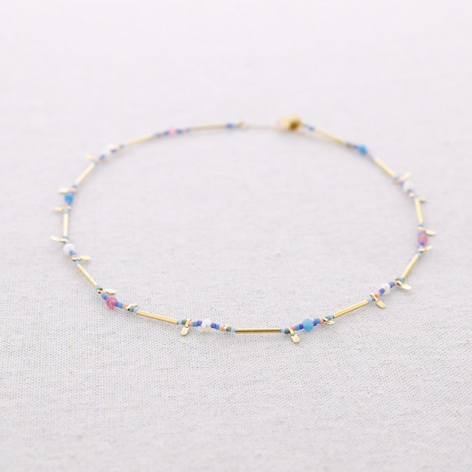 STEEL CHOKER PEARLS BEADS BEADS