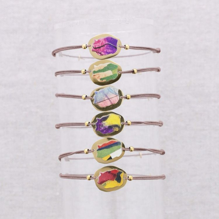 PULSERA ELÁSTICA MEDALLITA ACERO DIBUJO 2