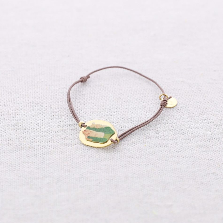 PULSERA ELÁSTICA MEDALLITA ACERO DIBUJO