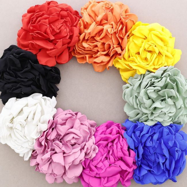 FABRIC FLOWER BROOCH 15CM