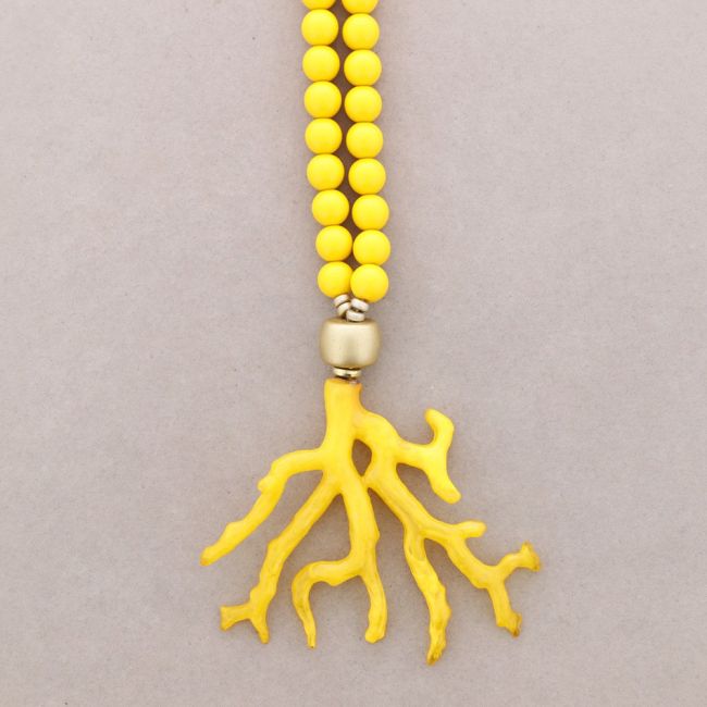 LONG BALLS PENDANT NECKLACE CORAL RESIN