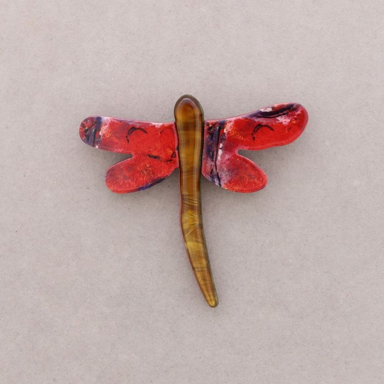 BROCHE LIBÉLULA RESINA DIBUJO