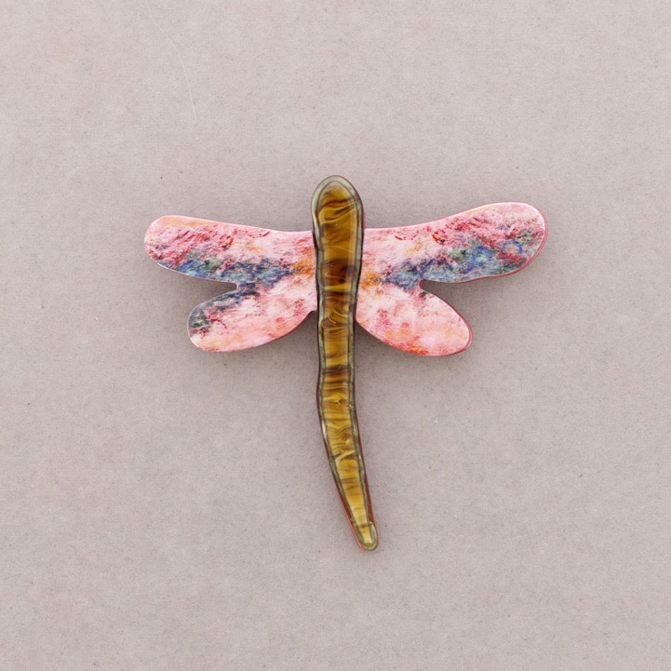 BROCHE LIBÉLULA RESINA DIBUJO