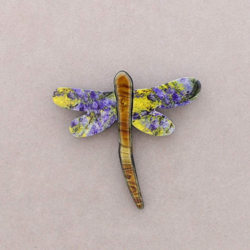 BROCHE LIBÉLULA RESINA DIBUJO