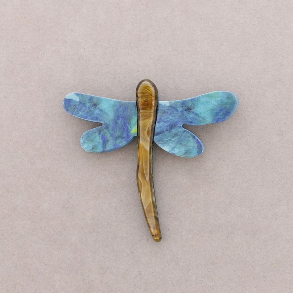 RESIN DRAWING DRAGONFLY BROOCH