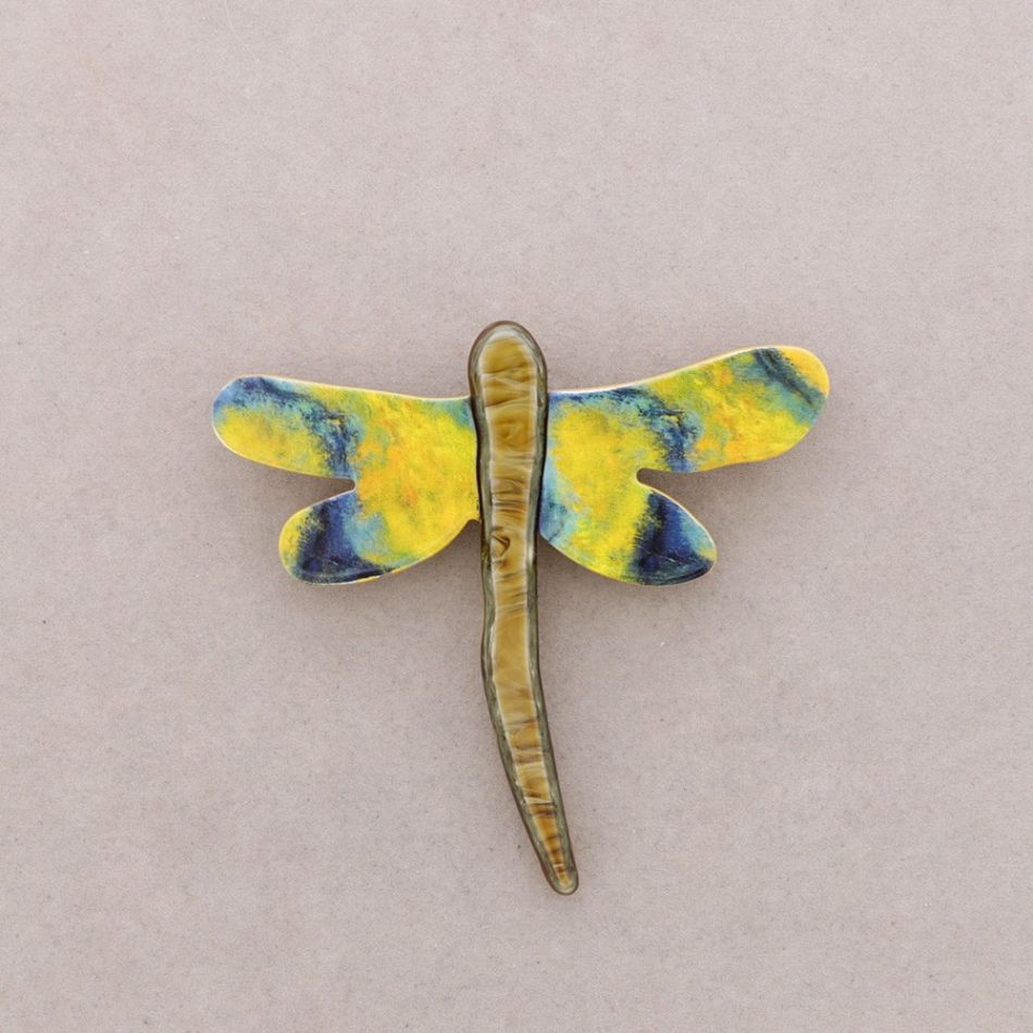 BROCHE LIBÉLULA RESINA DIBUJO