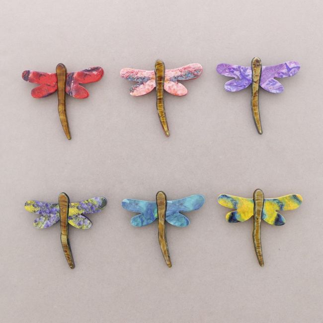 RESIN DRAWING DRAGONFLY BROOCH