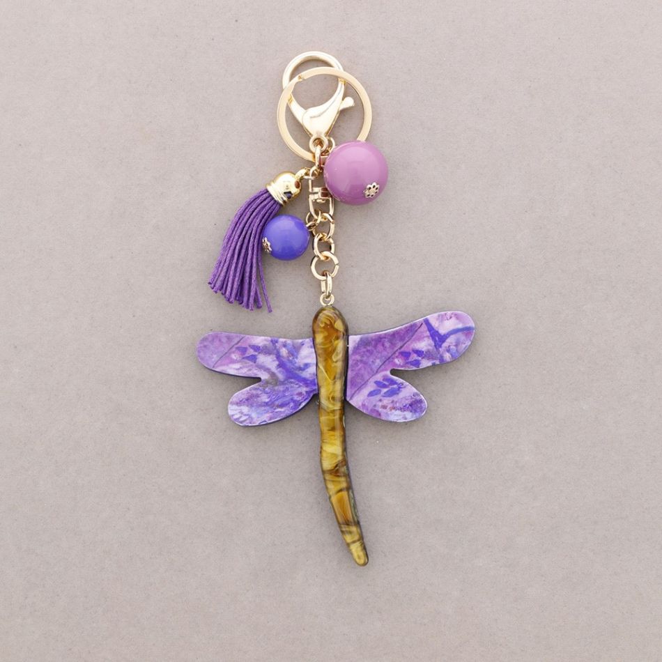 KEYRING RESIN DRAWING DRAGONFLY