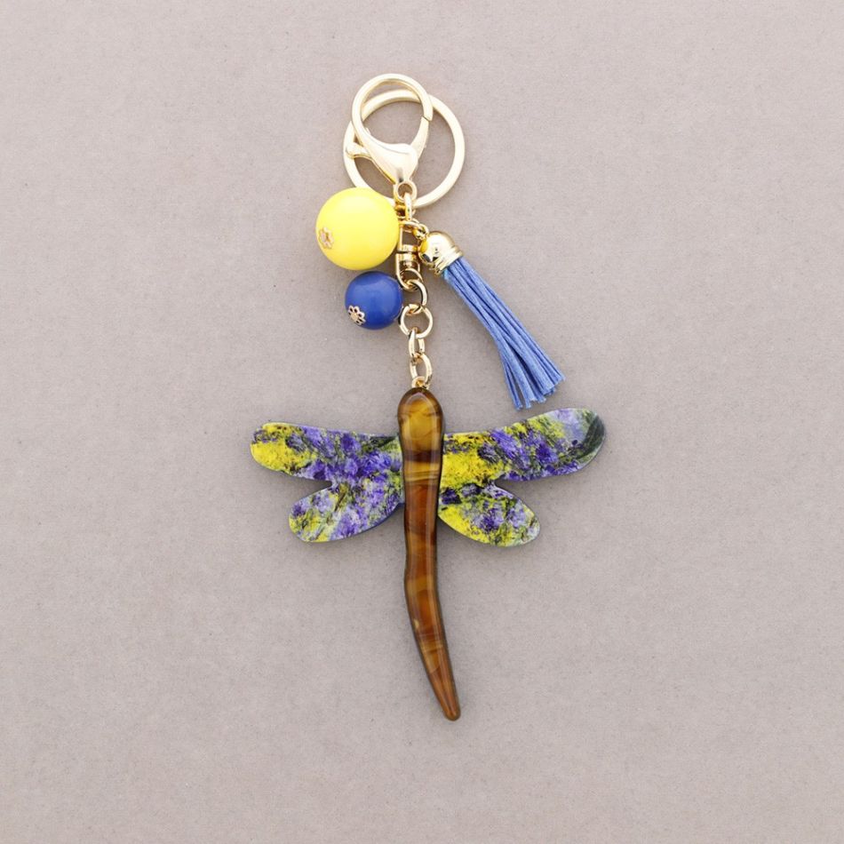 KEYRING RESIN DRAWING DRAGONFLY