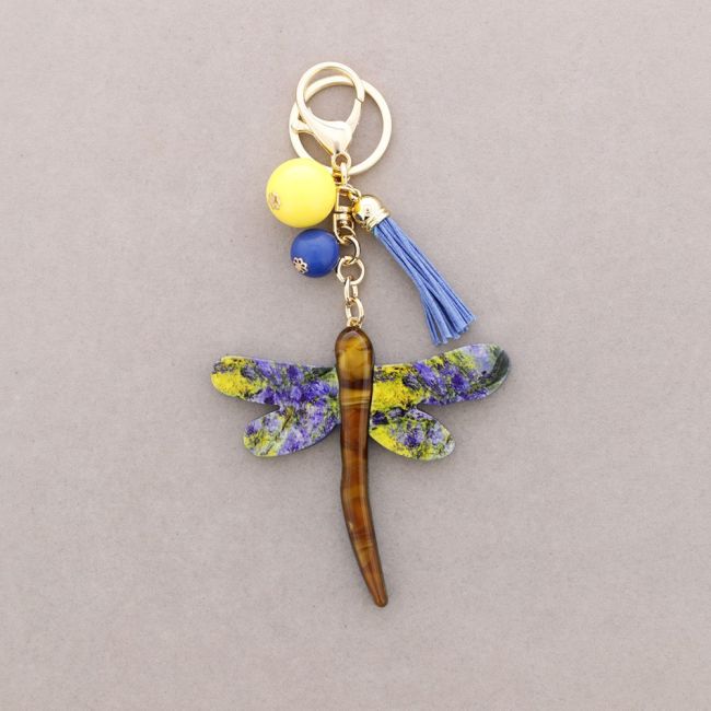 KEYRING RESIN DRAWING DRAGONFLY