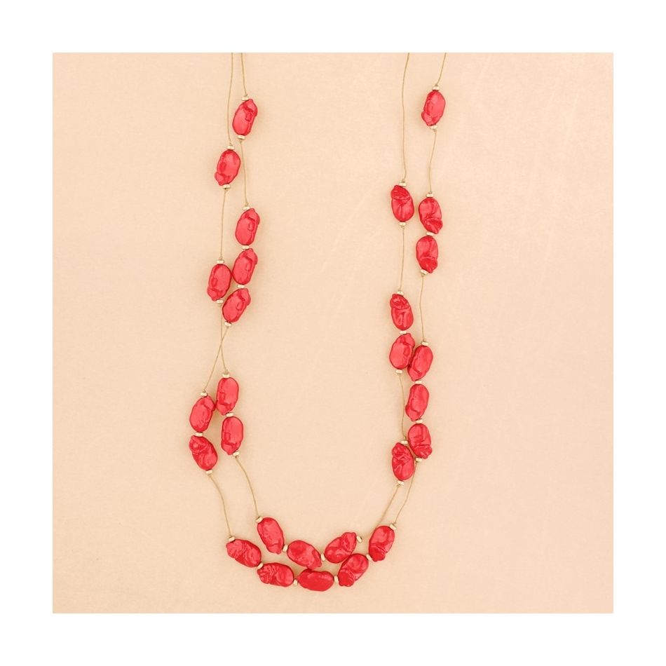 LONG NECKLACE WITH RESIN BEADS