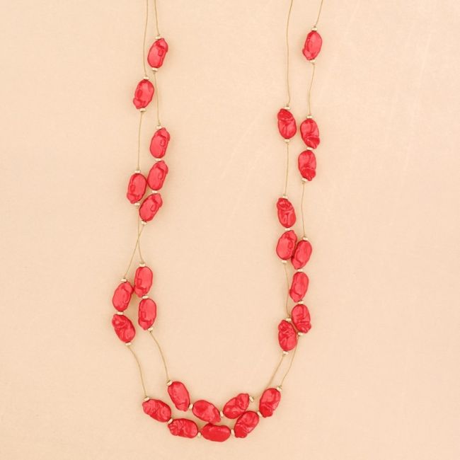 COLLAR LARGO CUENTAS RESINA