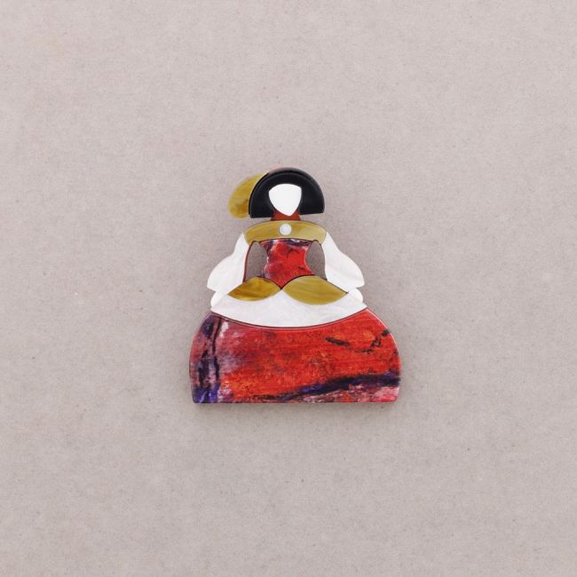 RESIN GIRL BROOCH DRAWING
