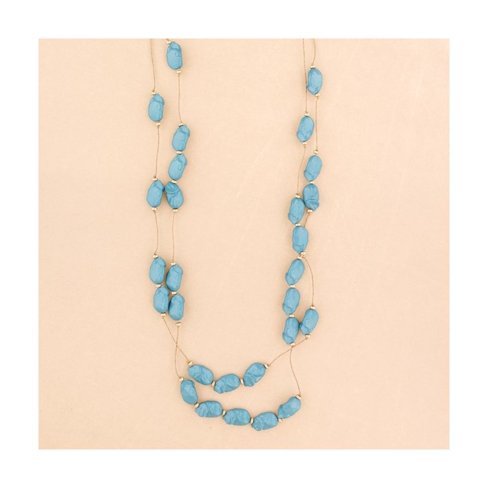 LONG NECKLACE WITH RESIN BEADS