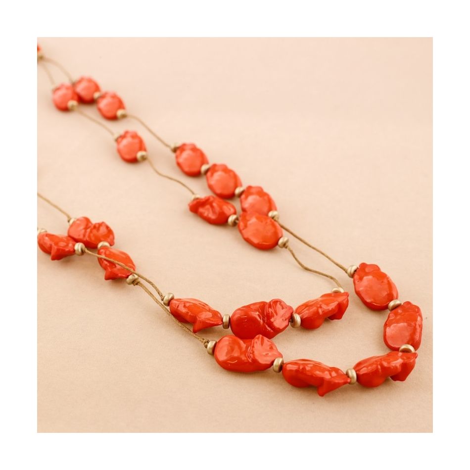 COLLAR LARGO CUENTAS RESINA