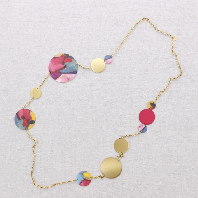 COLLAR LARGO MEDALLAS ACERO DIBUJO