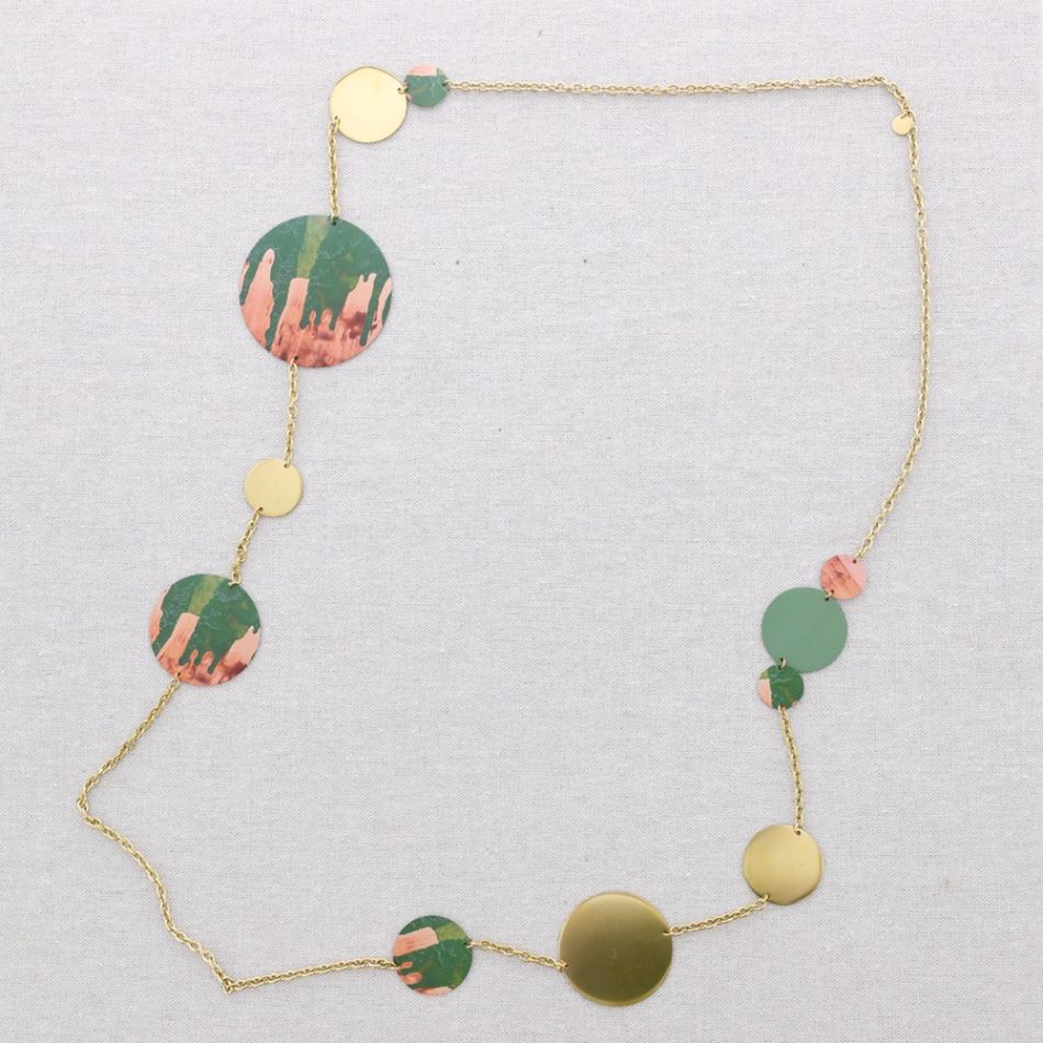COLLAR LARGO MEDALLAS ACERO DIBUJO