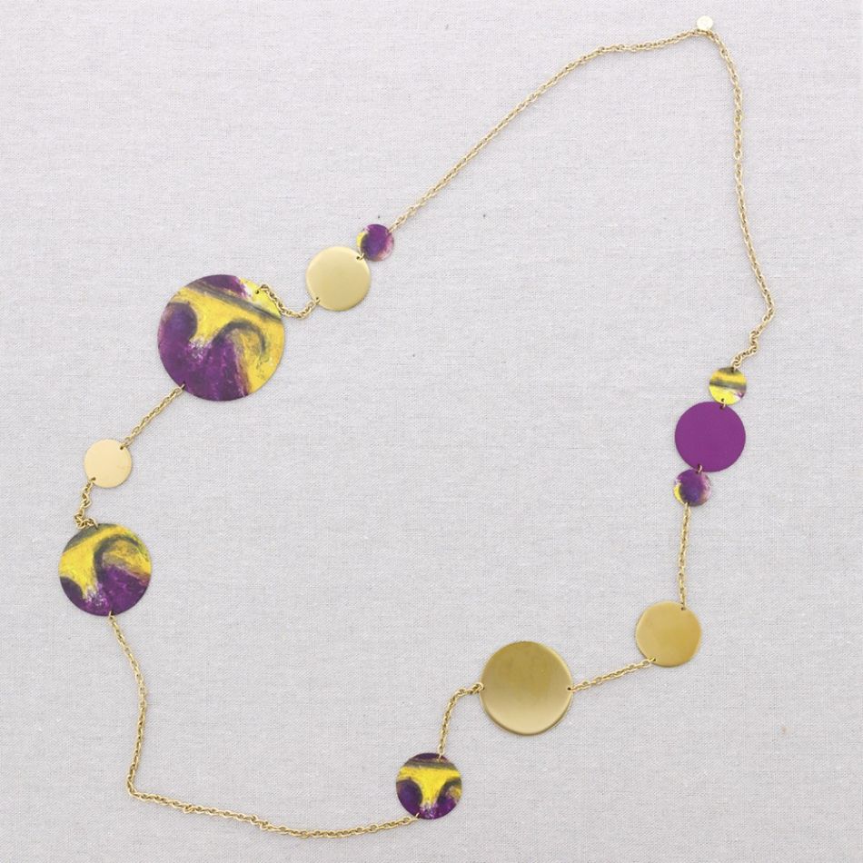 COLLAR LARGO MEDALLAS ACERO DIBUJO