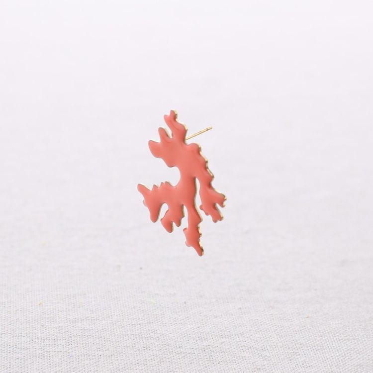 PENDIENTES ACERO CORAL ESMALTE