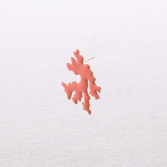 PENDIENTES ACERO CORAL ESMALTE