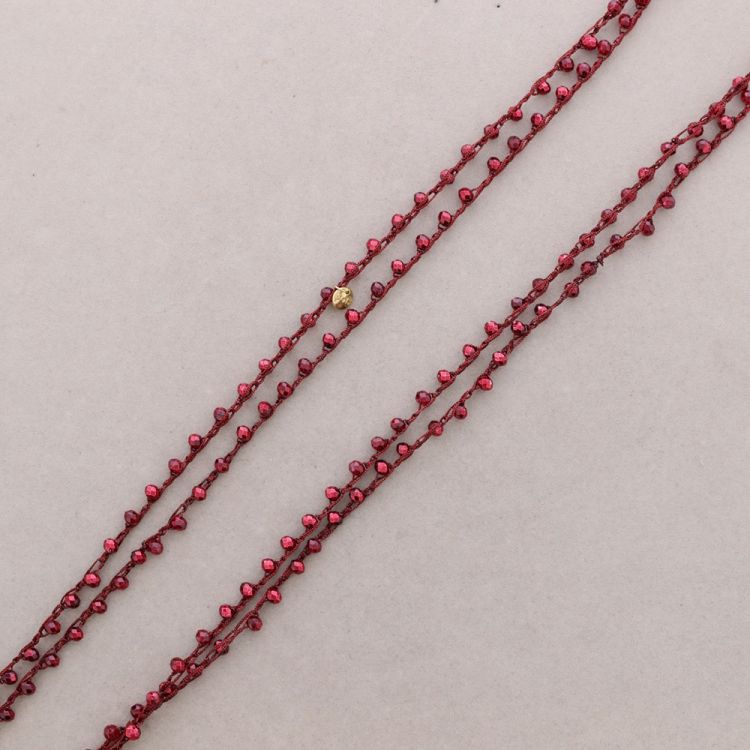 LONG NECKLACE WOVEN WITH FACETED CRYSTALS 2