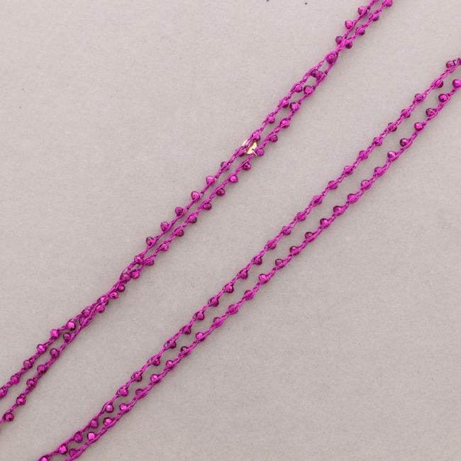 LONG NECKLACE WOVEN WITH FACETED CRYSTALS