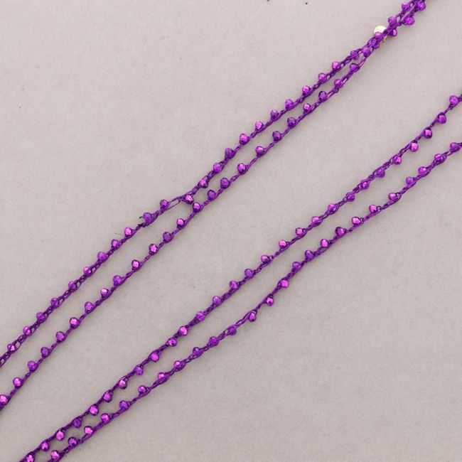 LONG NECKLACE WOVEN WITH FACETED CRYSTALS