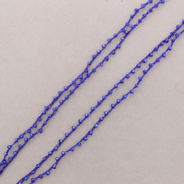 LONG NECKLACE WOVEN WITH FACETED CRYSTALS