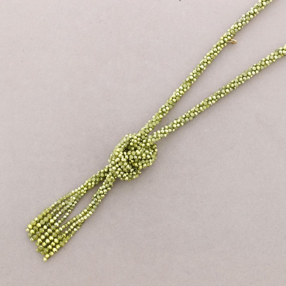 LONG NECKLACE WITH CRYSTAL BALL KNOT