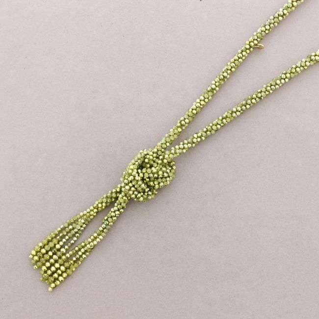 LONG NECKLACE WITH CRYSTAL BALL KNOT