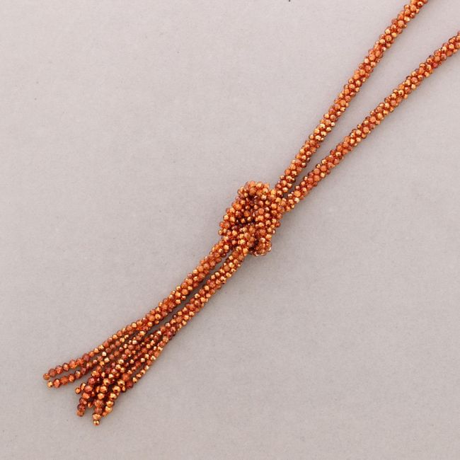 COLLAR LARGO NUDO BOLITAS CRISTALES