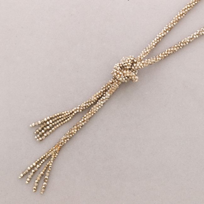 LONG NECKLACE WITH CRYSTAL BALL KNOT